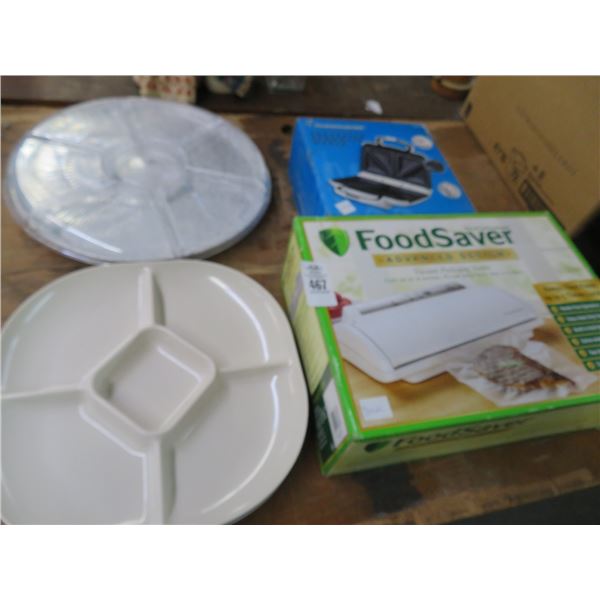 Food Saver Sealer, Snacker Sandwich Maker, Toaster and Divided Trays