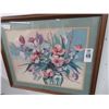 Image 1 : Needlepoint Floral Framed Art - 18 x 20