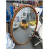 Image 1 : Large Oak Framed Oval Mirror - No Shipping