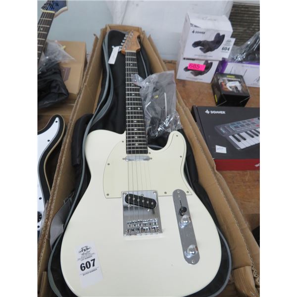 Donner Electric Guitar Bone Color In Box w/Case