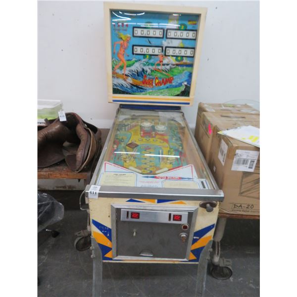 Surf Champ Vintage Pinball Machine by Gottlieb - In Good Condition. Works but needs service