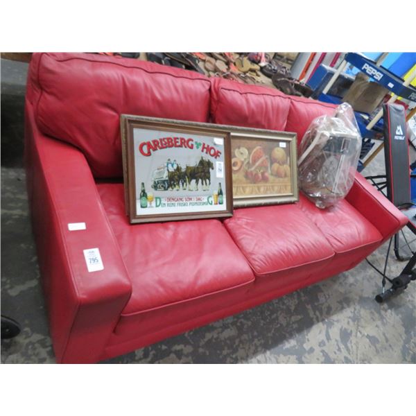 Red Leather Sofa