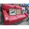 Image 1 : Red Leather Sofa