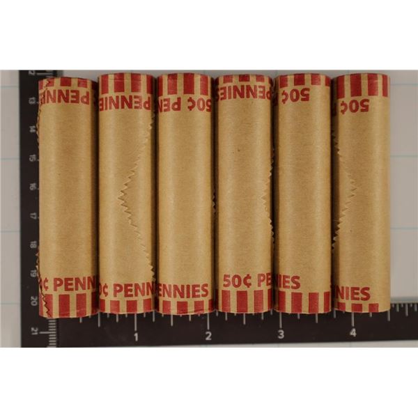 6-2007-P UNC LINCOLN CENT ROLLS BU