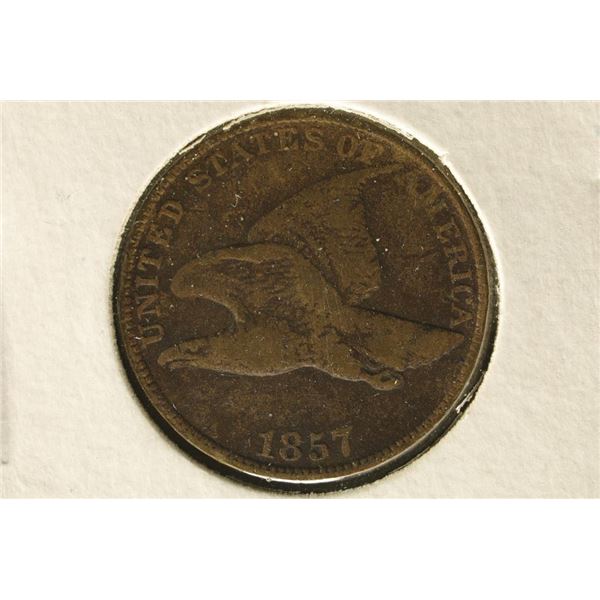 1857 FLYING EAGLE CENT (FINE) WATCH FOR OUR NEXT