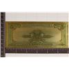 Image 2 : 24KT GOLD FOIL REPLICA OF A 1929 US $5 BANK NOTE