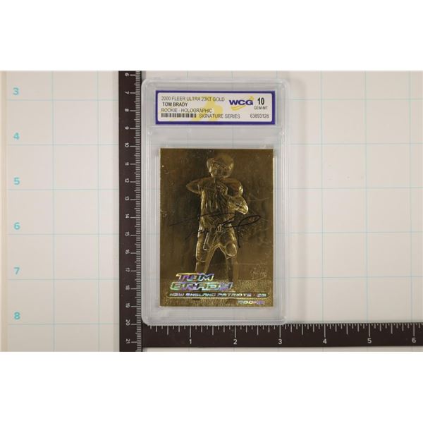 23KT GOLD 2000 FLEAR ULTRA  TOM BRADY  ROOKIE CARD