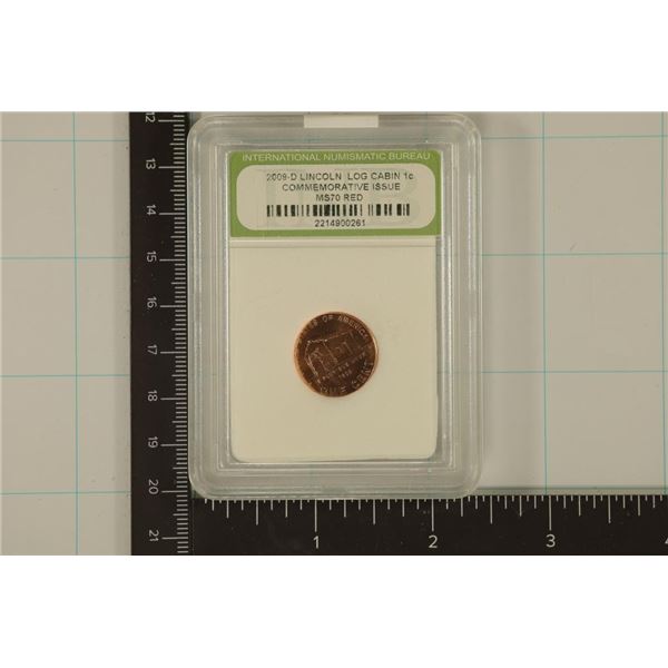 SLABBED 2009-D LINCOLN CENT "LOG CABIN"