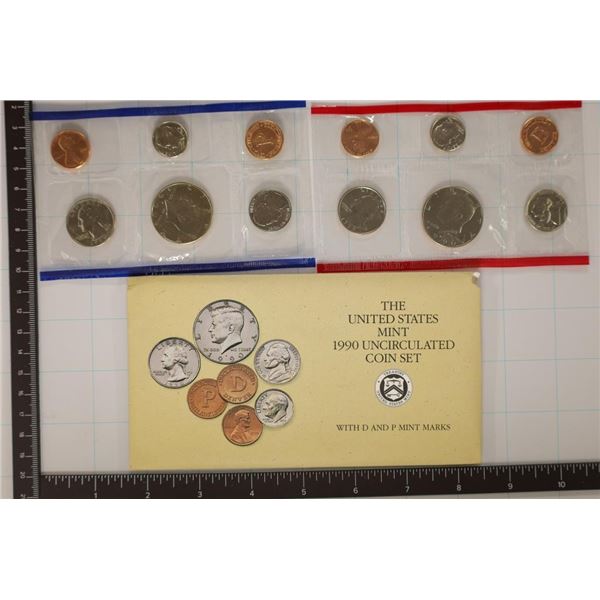 1990 US MINT SET (UNC) P/D (WITH ENVELOPE)