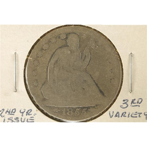 1855-O SILVER SEATED LIBERTY HALF DOLLAR