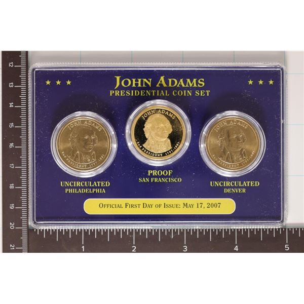 3-COIN PRESIDENTIAL DOLLAR SET: JOHN ADAMS