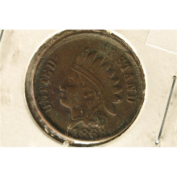 1863 CIVIL WAR TOKEN  UNITED WE STAND  ON THE