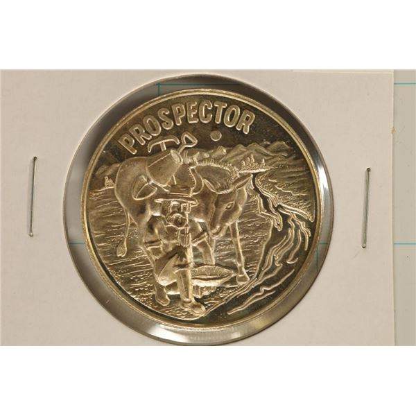 1 TROY OZ .999 FINE SILVER PF PROSPECTOR ROUND