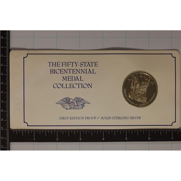 STERLING SILVER PROOF ROUND 50 STATE BICENTENNIAL