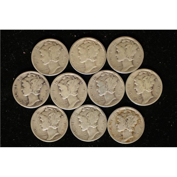 10-1936 MERCURY SILVER DIMES WATCH FOR OUR NEXT