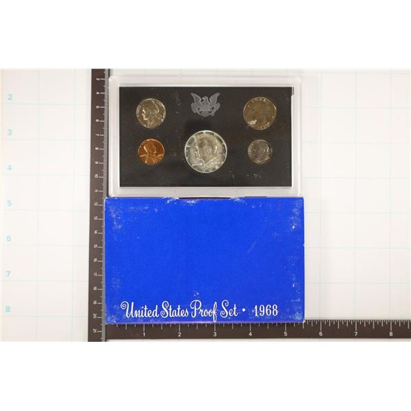 1968 US PROOF SET WITH BOX, 40% SILVER JFK HALF