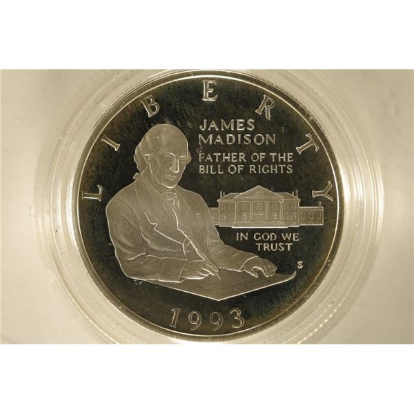 1993 -S US SILVER JAMES MADISON PF HALF DOLLAR