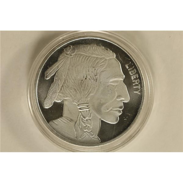 1 TROY OZ .999 FINE SILVER PF ROUND "INDIAN /