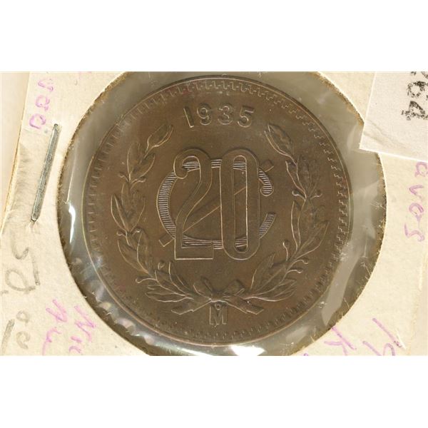 1935-M MEXICO 20 CENTAVOS COIN KM-437