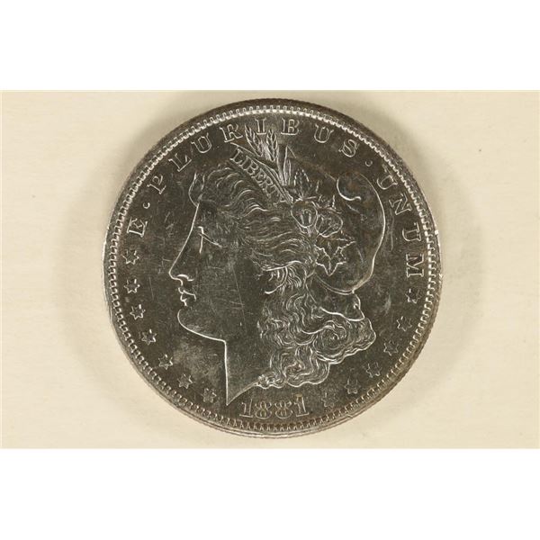 1881-S MORGAN SILVER DOLLAR GEM BU PROOF LIKE