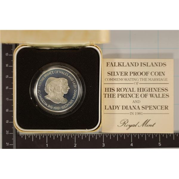 1981 FALKLAND ISLANDS SILVER 50 PENCE 28.28 GRAMS