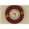 Image 1 : $5 BILL AND DAN'S SILVER DOLLAR CASINO CHIP