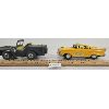 Image 3 : LOT OF 2 - LINE MAR FRICTION TOYS - TAXI & MILITARY JEEP