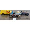 Image 1 : LOT OF 3 - LONDON TOYS WIND UP WHITE ROSE OIL TANKER, RACING CAR & TIN SERVICE TRUCK