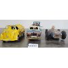 Image 2 : LOT OF 3 - LONDON TOYS WIND UP WHITE ROSE OIL TANKER, RACING CAR & TIN SERVICE TRUCK