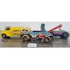 Image 3 : LOT OF 3 - LONDON TOYS WIND UP WHITE ROSE OIL TANKER, RACING CAR & TIN SERVICE TRUCK