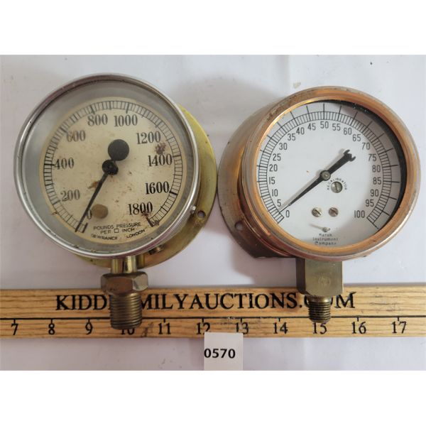 LOT OF 2 - GAUGES - INCL MARSH INSTRUMENT CO.