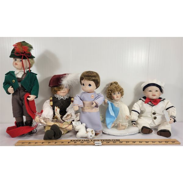 LOT OF 5 - ASHTON-DRAKE GALLERIES DOLLS - INCL SILVER LINING & THE SHEPHERD ETC