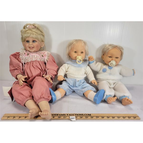 LOT OF 3 - BERJUSA BATTERY OP & PRECIOUS HEIRLOOM DOLLS