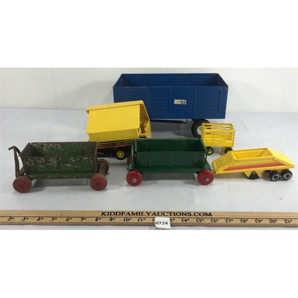 QTY OF MISC PRESSED STEEL TRAILERS - INCL TONKA POP-UP CAMPER