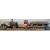 Image 1 : LOT OF 3 - TONKA ARMY JEEP, AUTOMOBILE CARRIER & TIN FORD TRUCK