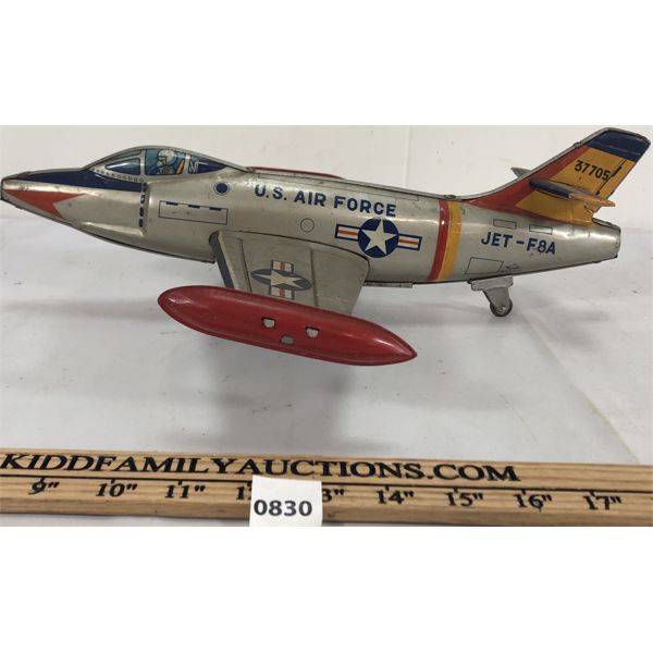 U.S AIR FORCE JET-F8A TIN FRICTION PLANE 