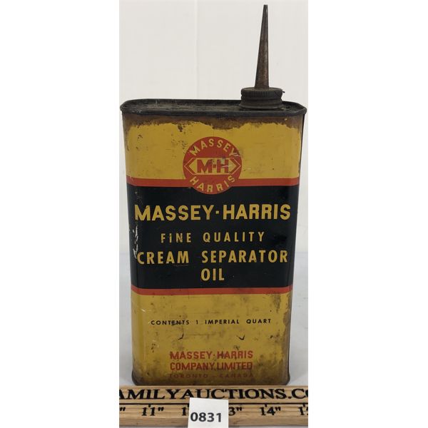 MASSEY-HARRIS CREAM SEPERATOR OIL QT CAN 