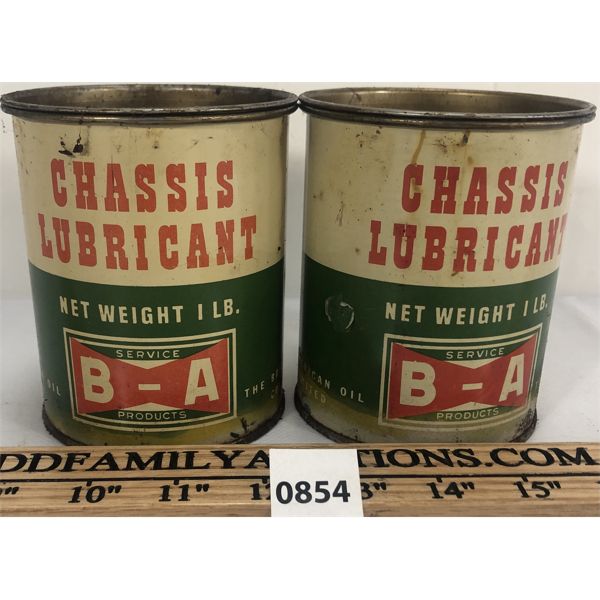 LOT OF 2 - B-A BOWTIE 1LB CHASIS LUBRICANT CANS