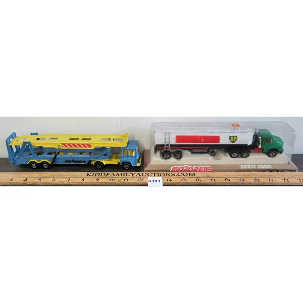 LOT OF 2 - MAJORETTE CAR TRANSPORTER & BP TANKER