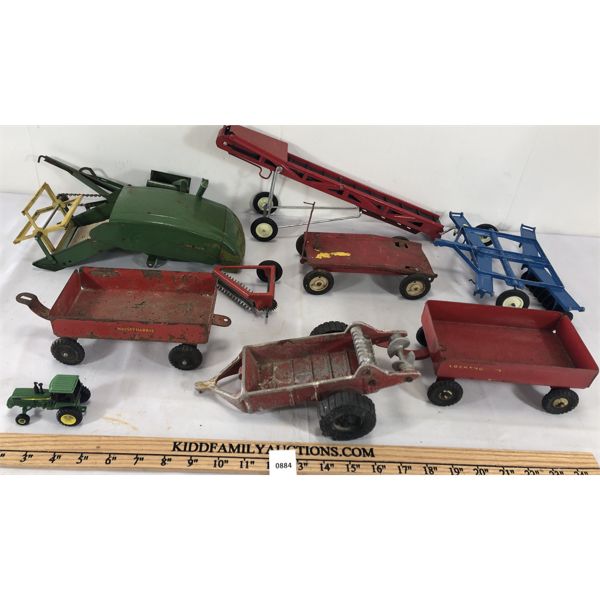 JOB LOT - MISC CAST AND PRESSED STEEL FARM IMPLEMENTS - INCL MASSEY HARRIS, JOHN DEERE