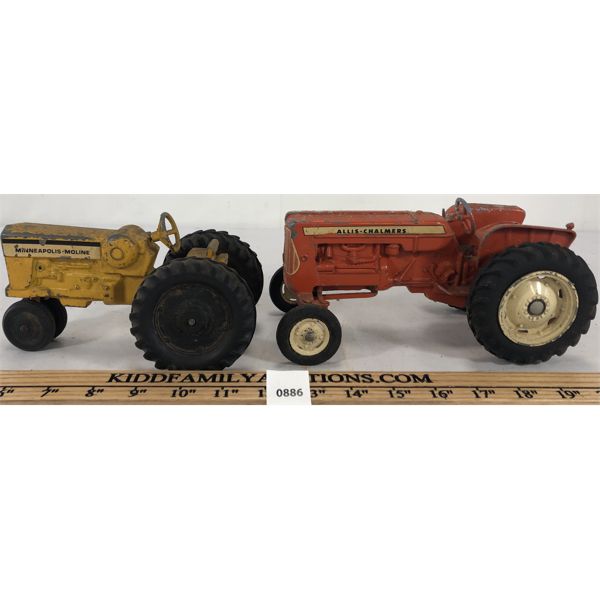 LOT OF 2 - ERTL 1:16 SCALE DIECAST TRACTORS - MINNEAPOLIS-MOLINE AND ALLIS-CHALMERS