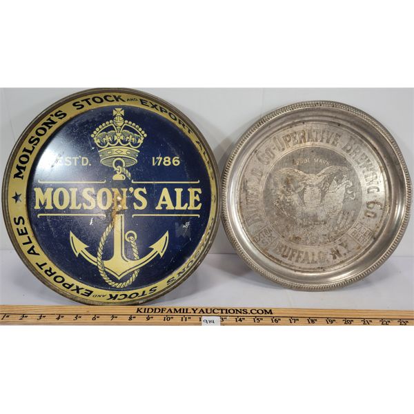 LOT OF 2 - MOLSON ALE & CO-OPERATIVE BREWING CO TRAYS