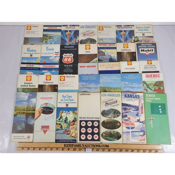 QUANTITY OF ROAD MAPS FROM ACROSS NORTH AMERICA