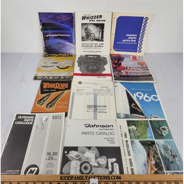 JOB LOT - AUTOMOTIVE AND MARINE EPHEMERA - INCL WHIZZER MANUAL 