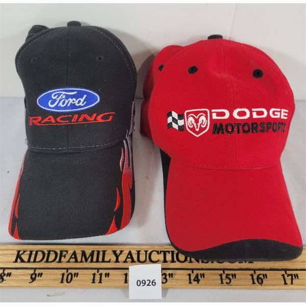 LOT OF 2 - DODGE AND FORD RACING HATS