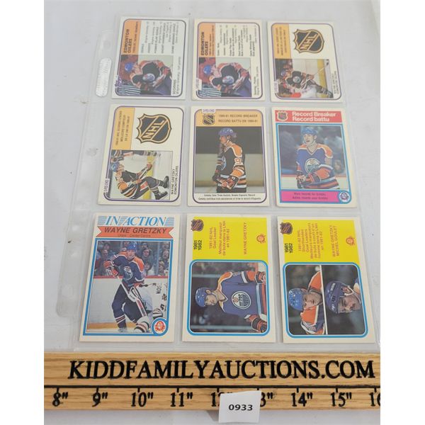 LOT OF 9 - 1981-82 OPC & TOPPS WAYNE GRETZKY HOCKEY CARDS