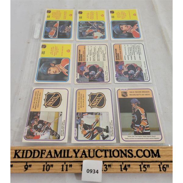 LOT OF 9 - 1981-82 OPC & TOPPS WAYNE GRETZKY HOCKEY CARDS