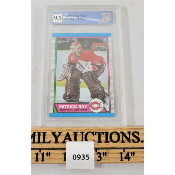 1989 OPC PATRICK ROY #17 HOCKEY CARD - GRADED 9.5