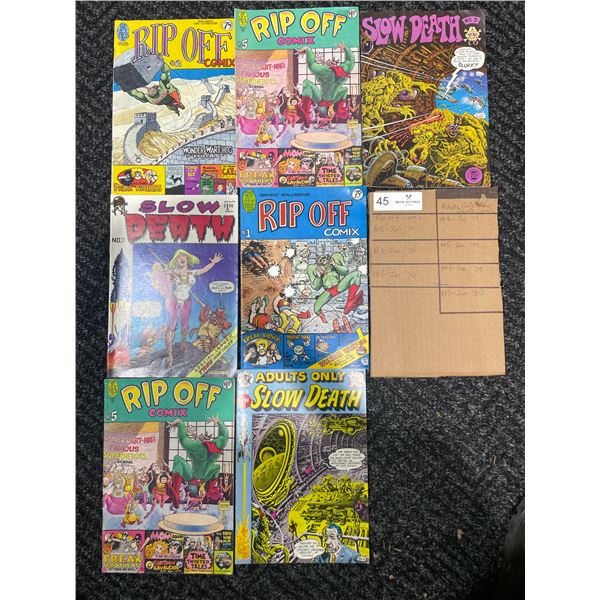 SLOW DEATH & RIP OFF COMIX Comic Collection