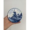 Image 5 : Set of 2 Delft Blue Porcelain Items & Hand Blown Glass Dolphin Paperweight